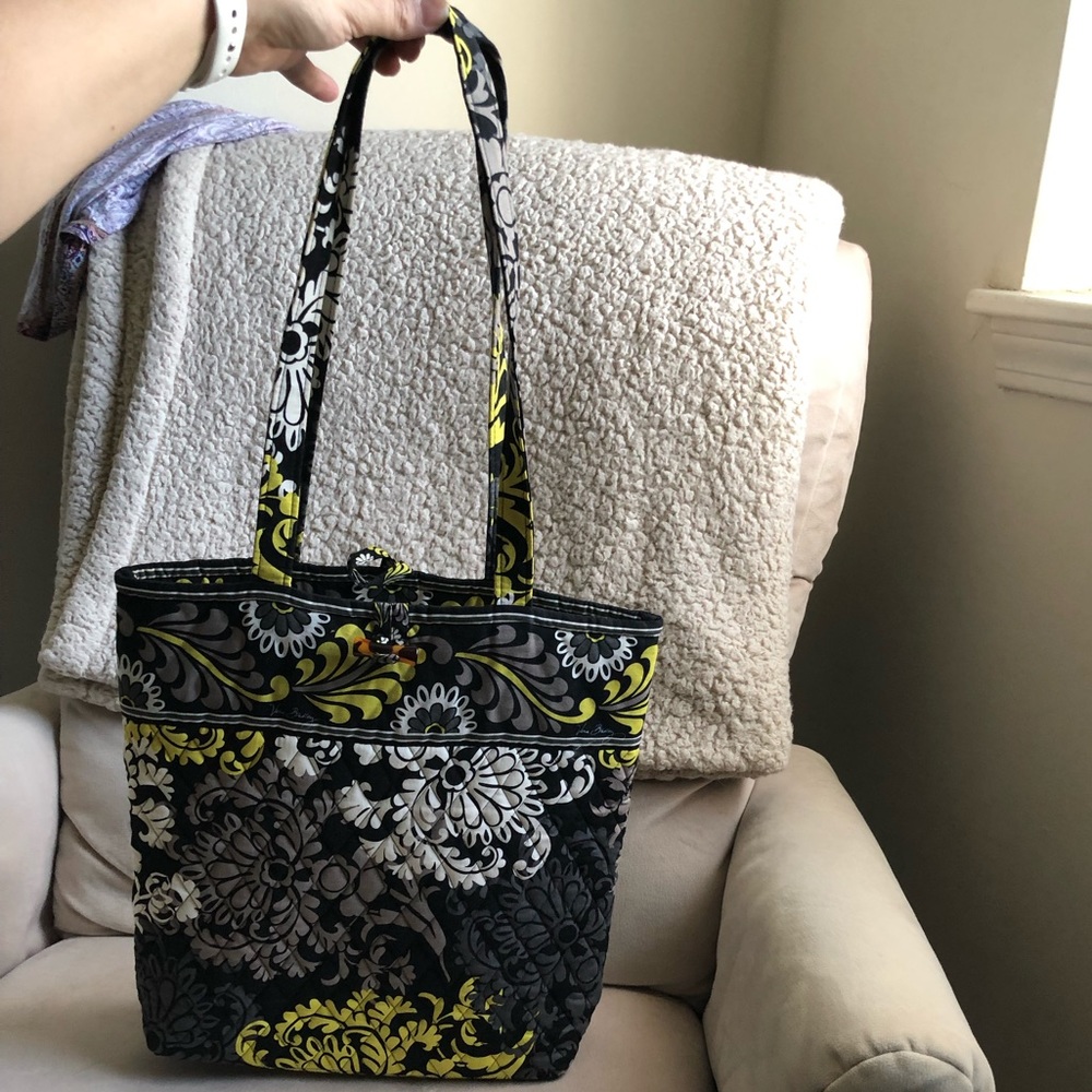 Green, black, gray and white Vera Bradley tote
